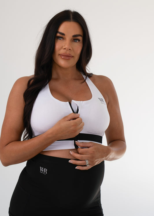 Luxe zip sports bra