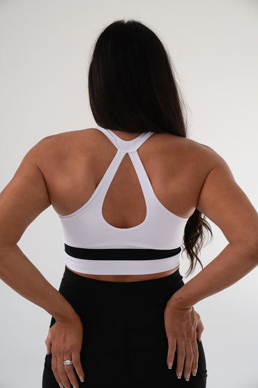 Luxe zip sports bra