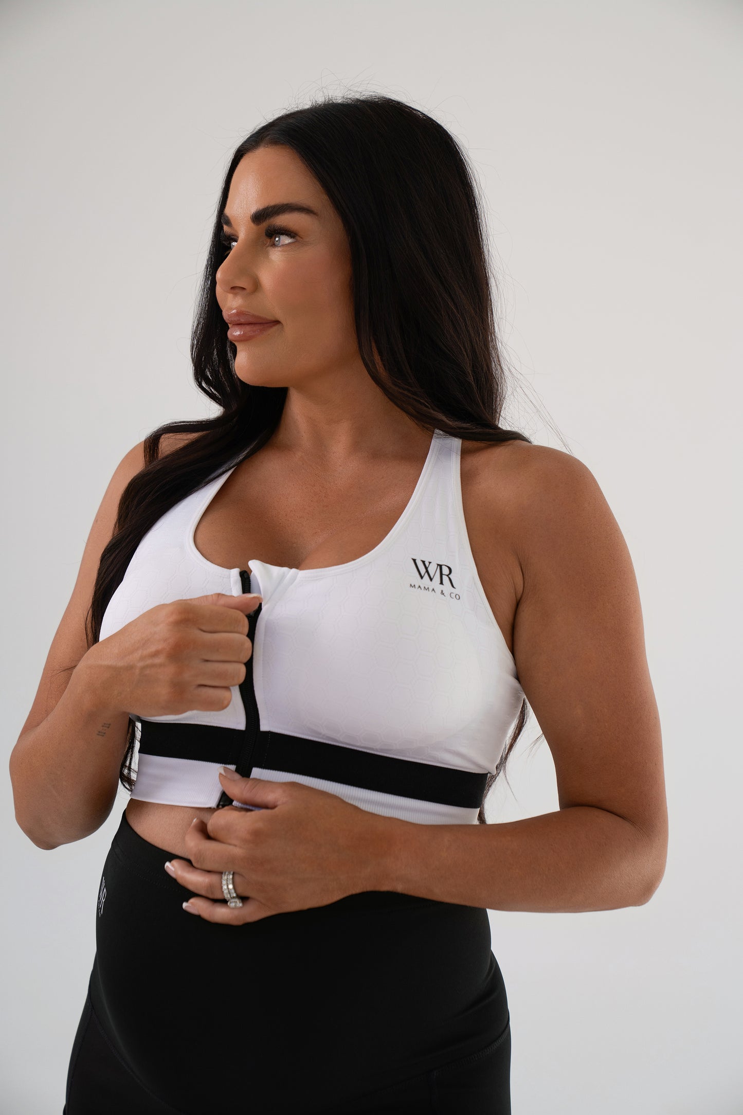 Luxe zip sports bra