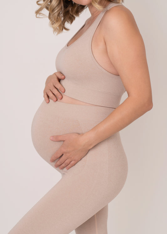 Seamless Maternity Lounge Set – Nude