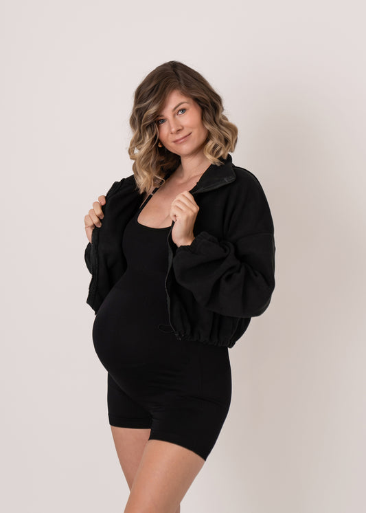 LuxeLayer Crop Jacket - Black