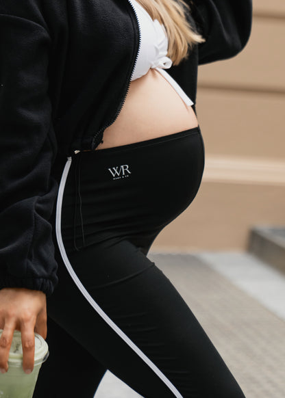 Maternity Contour Stripe Leggings – Black & White